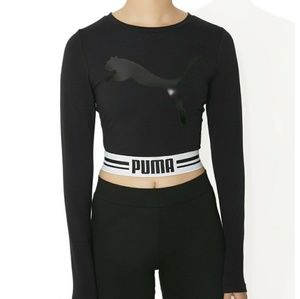 Puma| Cat Long Sleeve Crop Tee